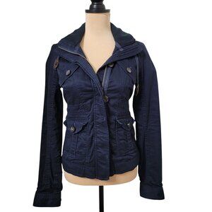 Abercrombie & Fitch Size XS Navy Blue Utility Jacket with Hood